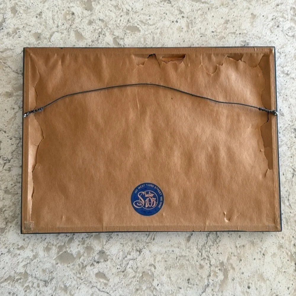 VINTAGE 1989~BLUE~WOOD~
FRAMED~CROSS STITCH~JOHN 3:16~ECRU BACKGROUND~NICE~BR - Picture 7 of 7